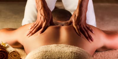 man getting a deep tissue massage