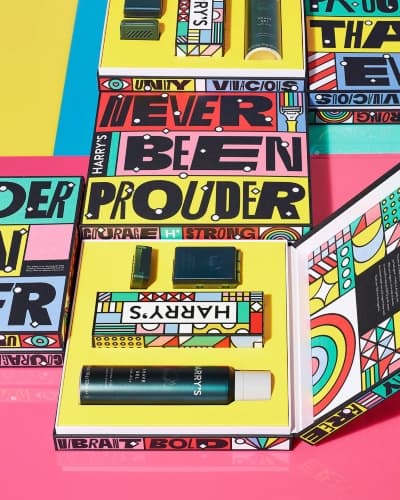 Harrys product box that says never been prouder