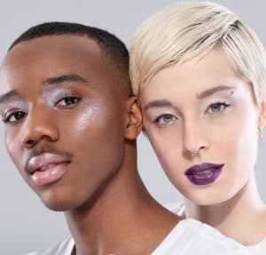 man and woman wearing makeup
