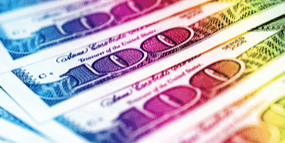 Rainbow dollar bills